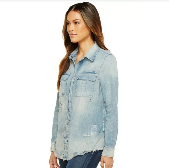 🌼SOLD! HUDSON Bijou Button Up Chambray Denim Shirt - Picture 2 of 8